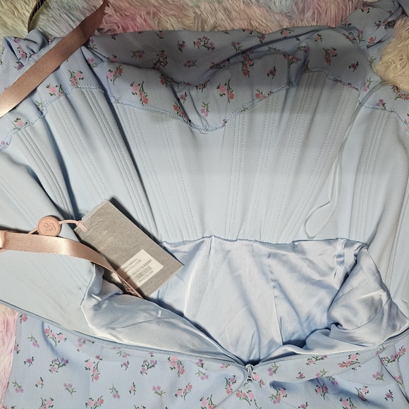 BRAND NEW House of CB BELLINA blue corset midi dress size small - Picture 6 of 14